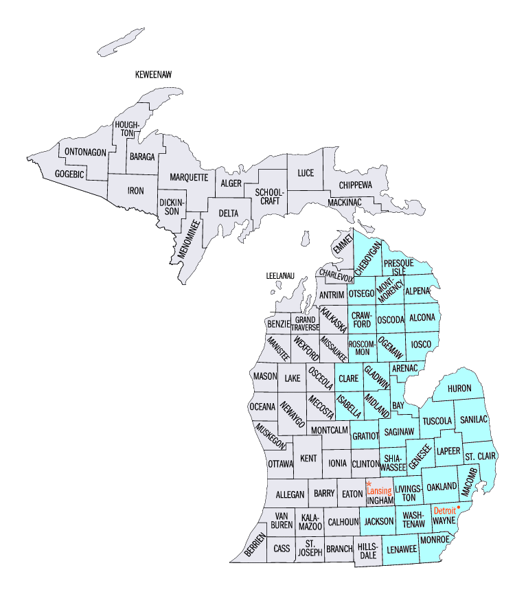 Michigan Dnr District Map